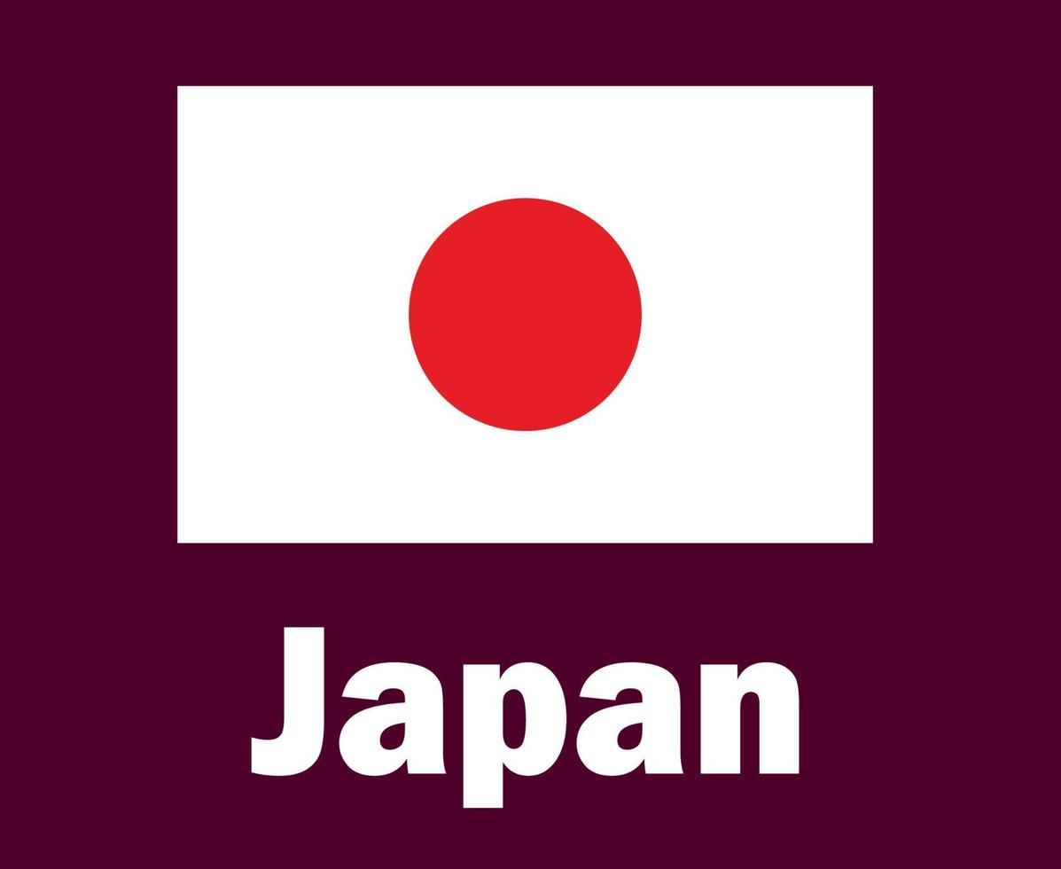 japan flagga emblem med namn symbol design Asien fotboll slutlig vektor asiatisk länder fotboll lag illustration