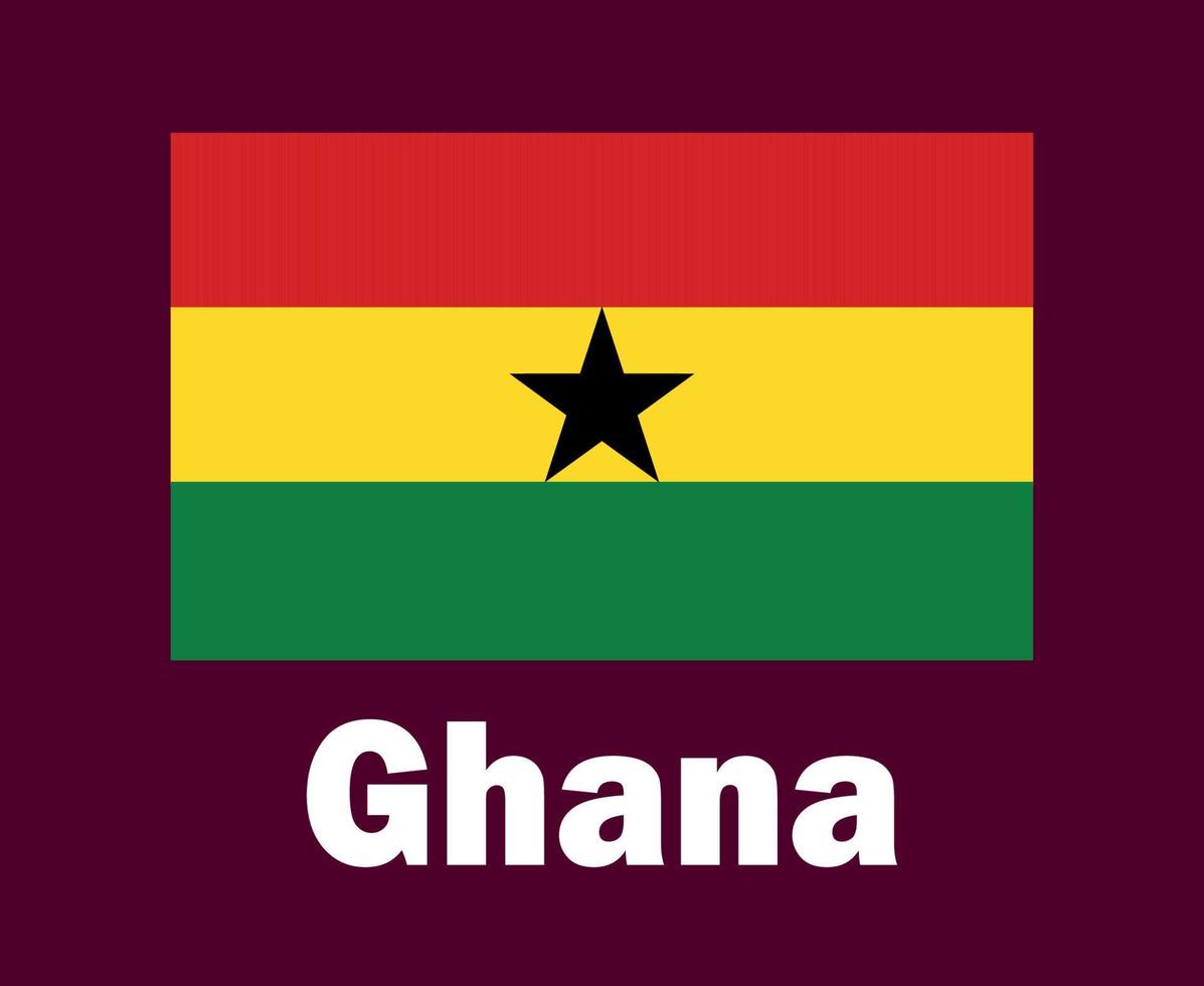 ghana flag emblem mit namen symbol design afrika fußball finale vektor afrikanische länder fußballmannschaften illustration