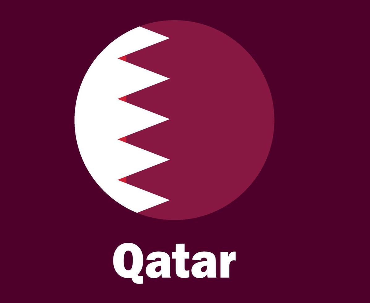 qatar flagga med namn symbol design Asien fotboll slutlig vektor asiatisk länder fotboll lag illustration