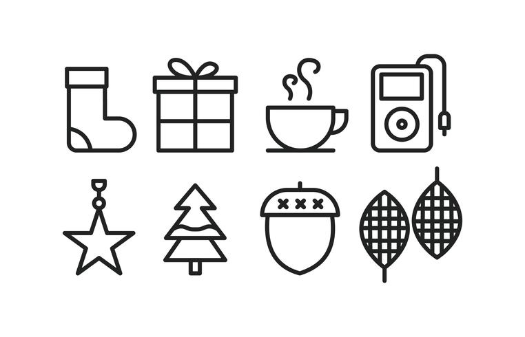 Winter-Icons im Linienstil vektor