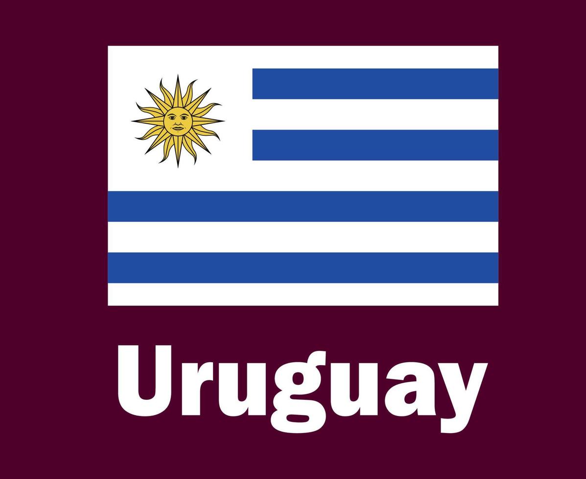 uruguay flag emblem mit namen symbol design lateinamerika fußball finale vektor lateinamerikanische länder fußballmannschaften illustration