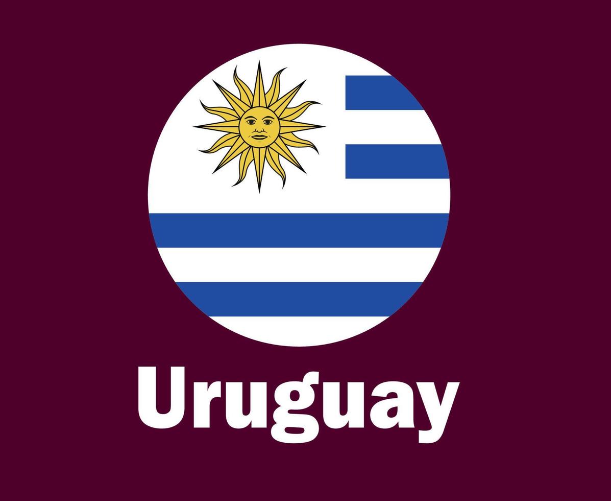 uruguay flagge mit namen symbol design lateinamerika fußball finale vektor lateinamerikanische länder fußballmannschaften illustration