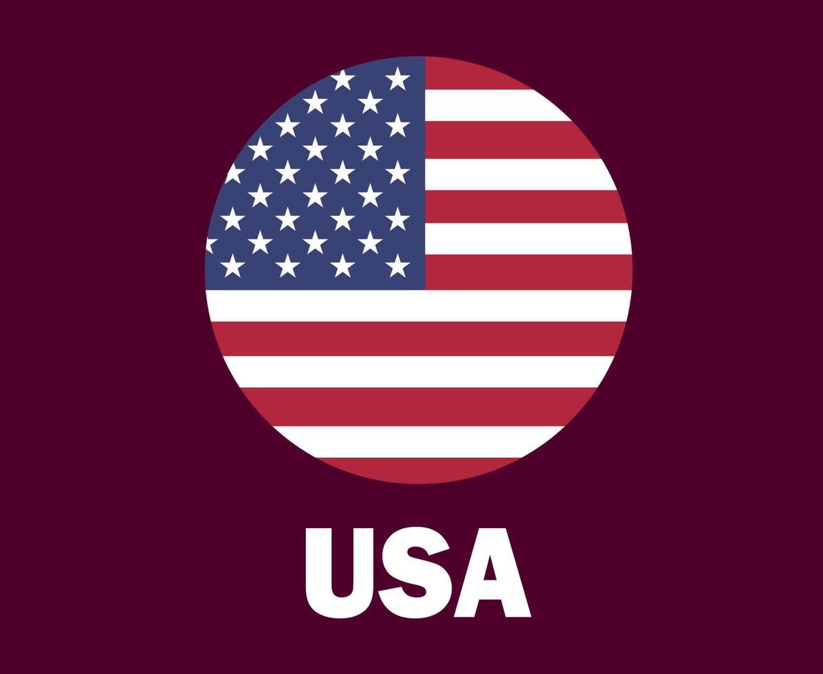 US-Flagge mit Namen Symboldesign Nordamerika-Fußballendvektor nordamerikanische Länder Fußballmannschaften Illustration vektor