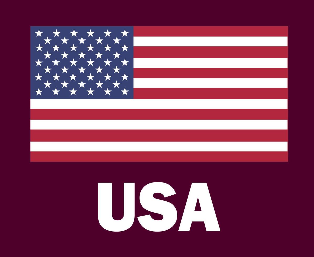 Flaggenemblem der Vereinigten Staaten mit Namen Symboldesign Nordamerika-Fußballfinale Vektorillustration der nordamerikanischen Länder Fußballmannschaften vektor