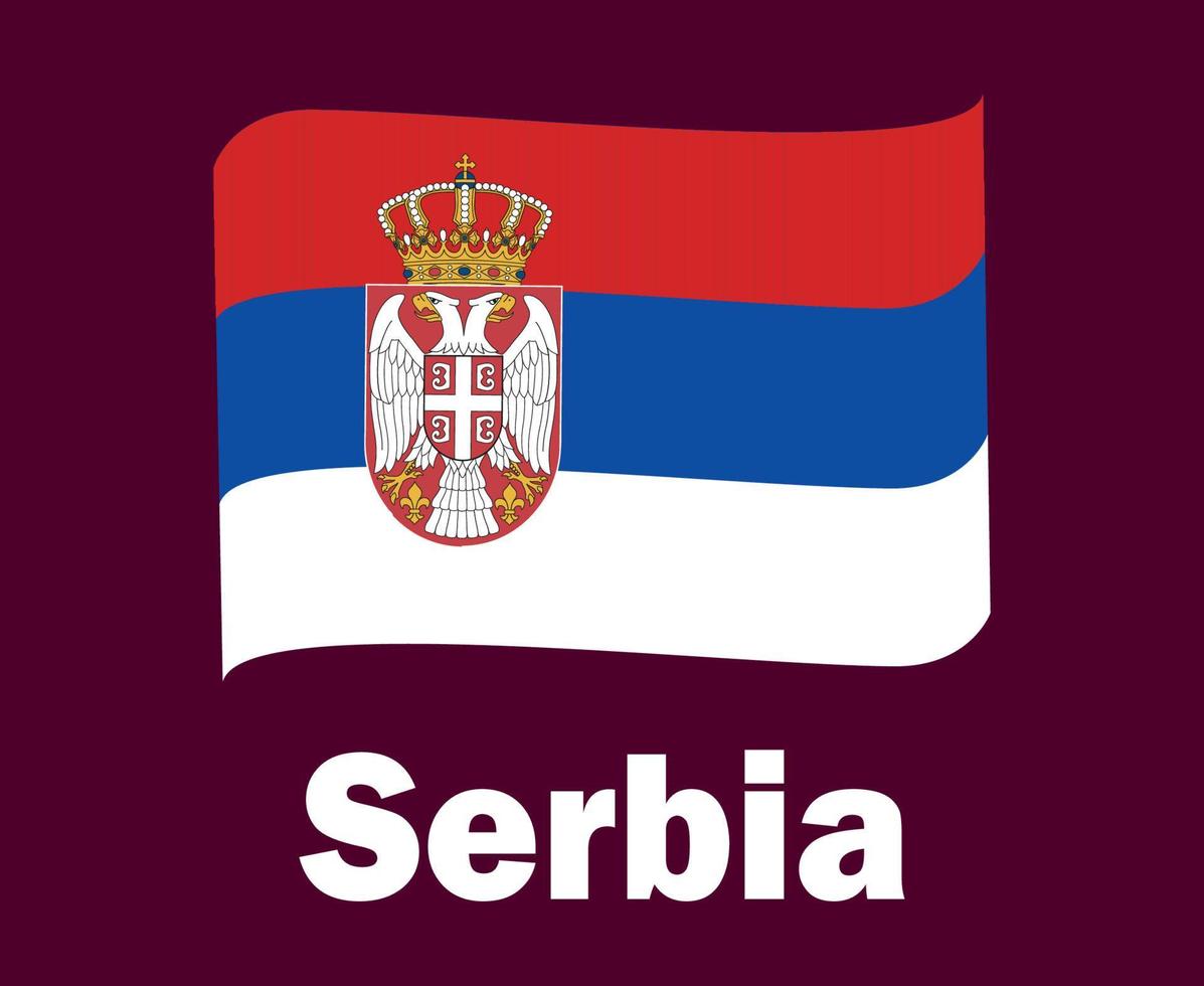 serbia flagga band med namn symbol design Europa fotboll slutlig vektor europeisk länder fotboll lag illustration