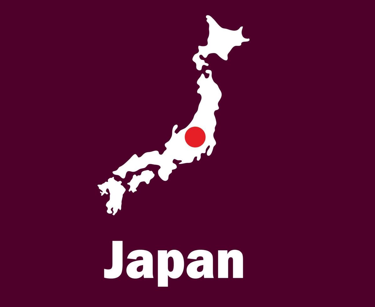 japan Karta flagga med namn symbol design Asien fotboll slutlig vektor asiatisk länder fotboll lag illustration