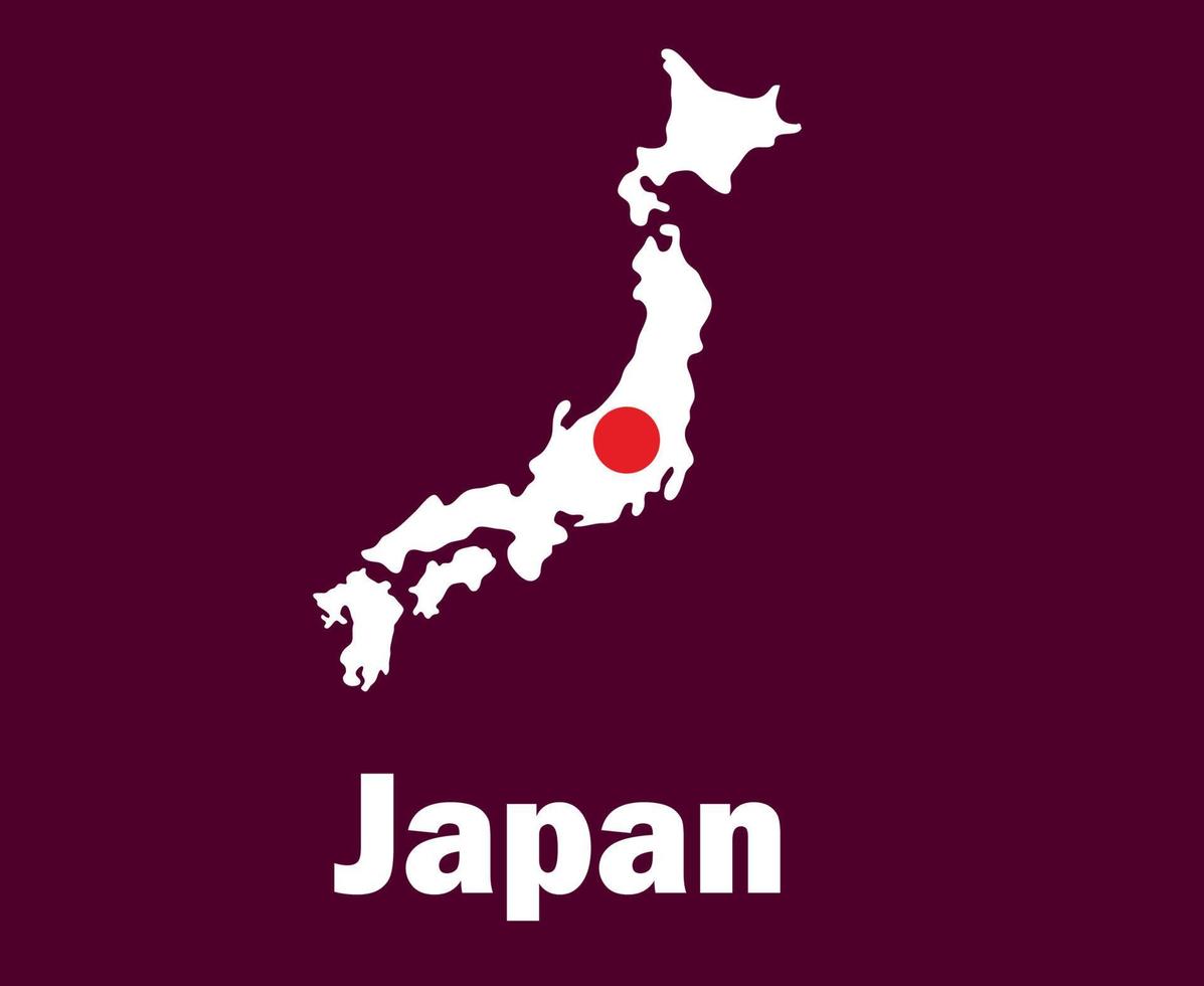 japan karte flagge mit namen symbol design asien fußball finale vektor asiatische länder fußballmannschaften illustration