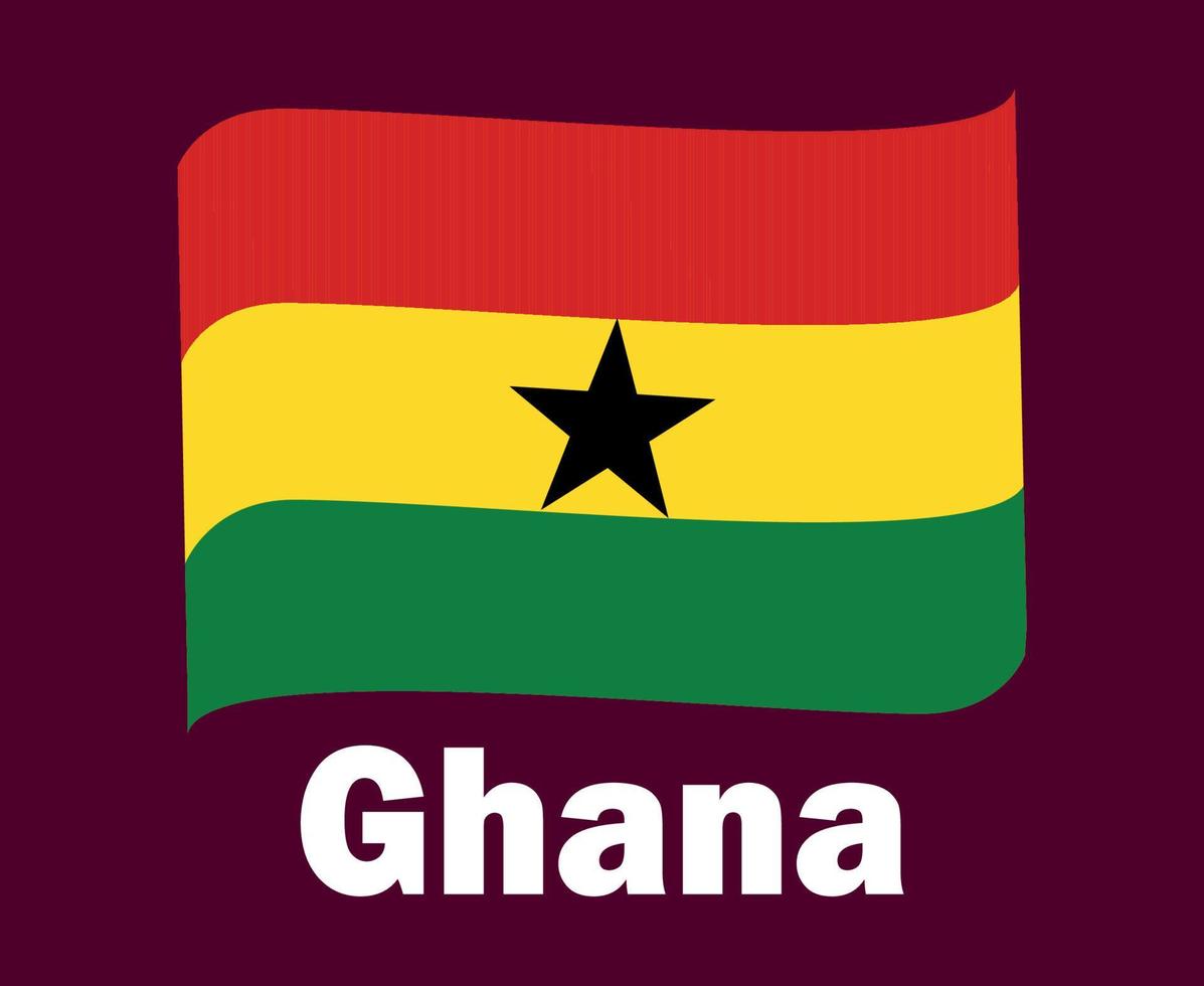 ghana flag band mit namen symbol design afrika fußball finale vektor afrikanische länder fußballmannschaften illustration