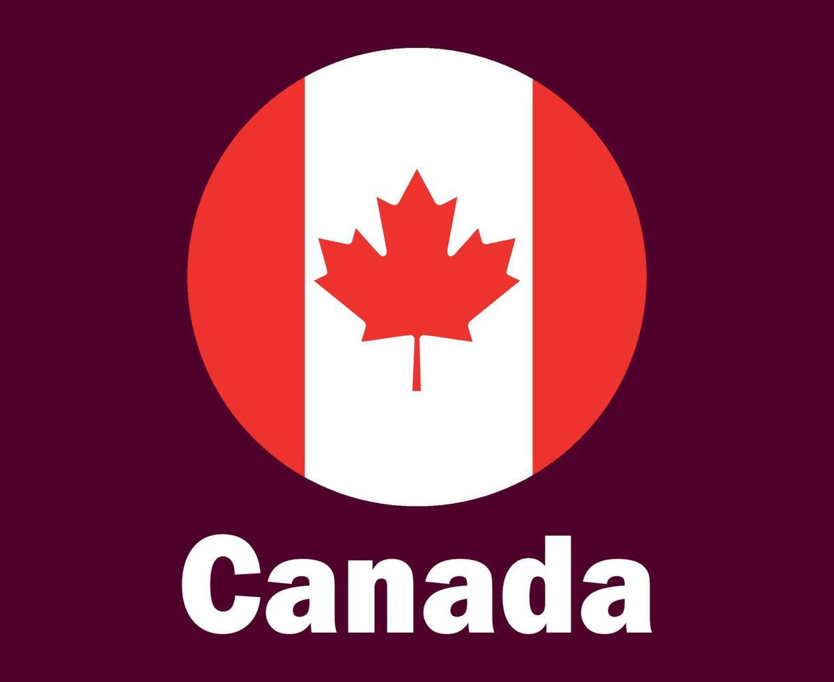 kanada flagga med namn symbol design norr Amerika fotboll slutlig vektor norr amerikan länder fotboll lag illustration
