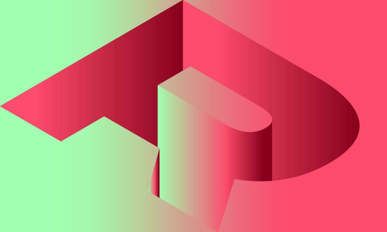 lutning abstrakt rosa bakgrund brev r former vektor