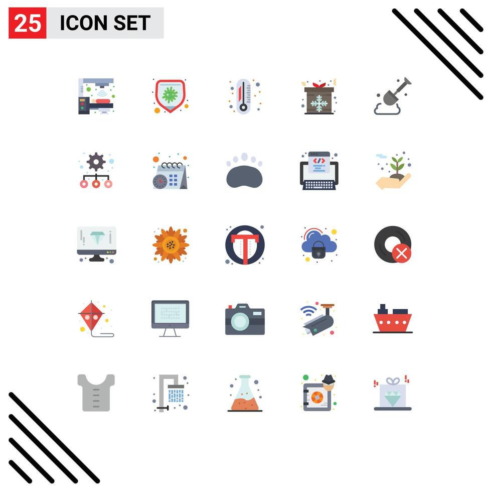 Stock Vector Icon Pack mit 25 Linienzeichen und Symbolen für Werkzeugbau Chemie Geschenkbox editierbare Vektordesign-Elemente