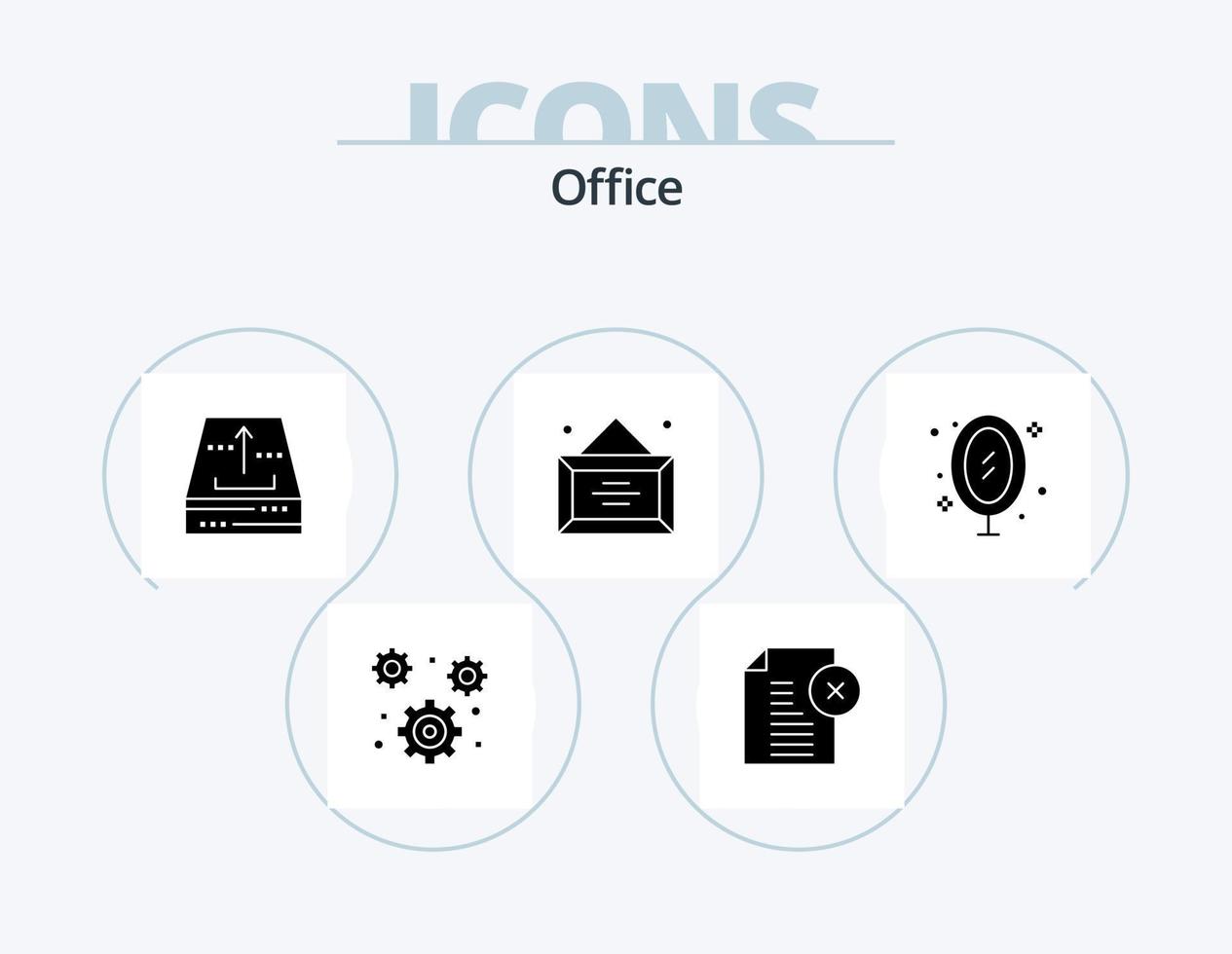 Office-Glyphen-Icon-Pack 5-Icon-Design. Büro. Pult. Büro. Geschäft. Büro vektor