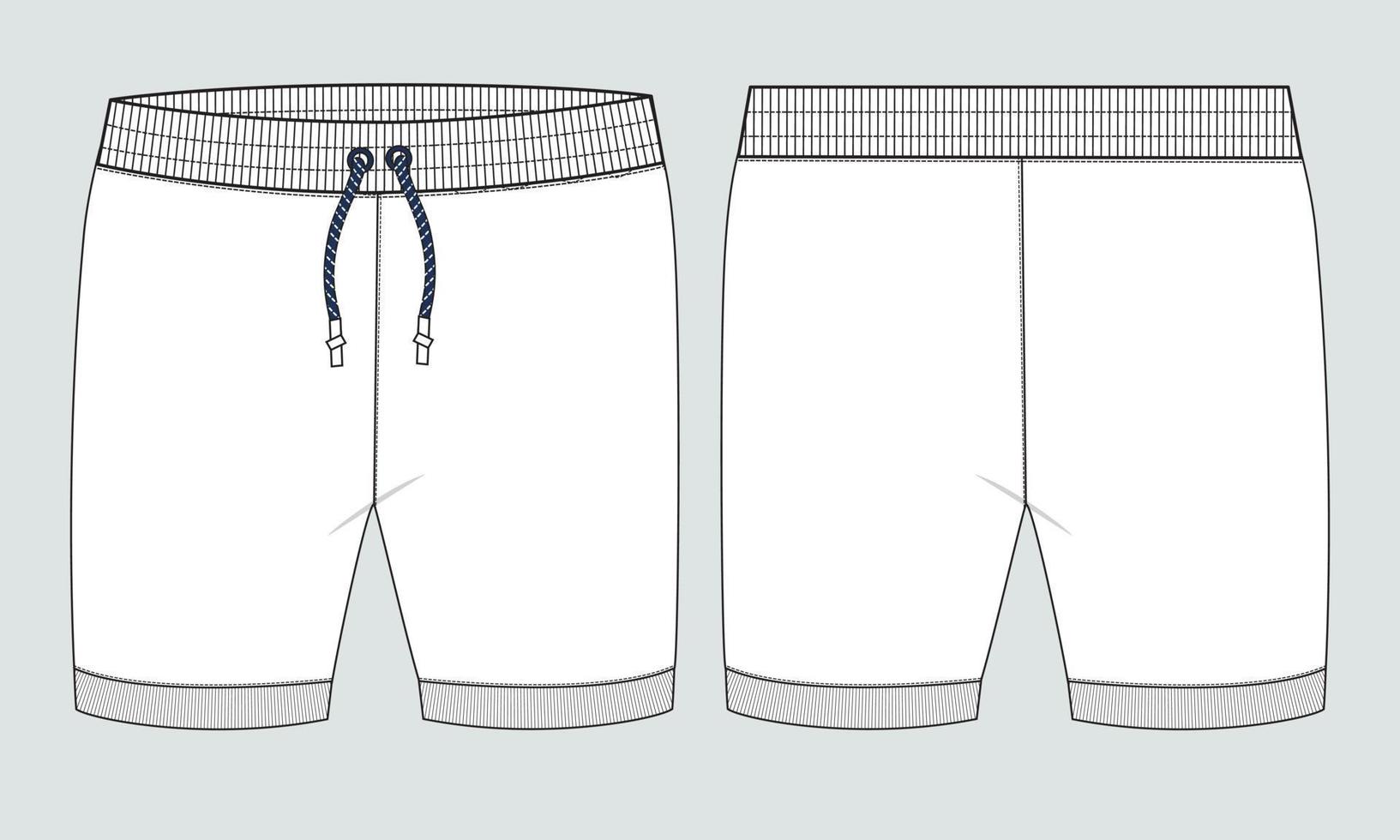 Sweat Jersey Shorts Hose Vektor Mode flache Skizzenvorlage.