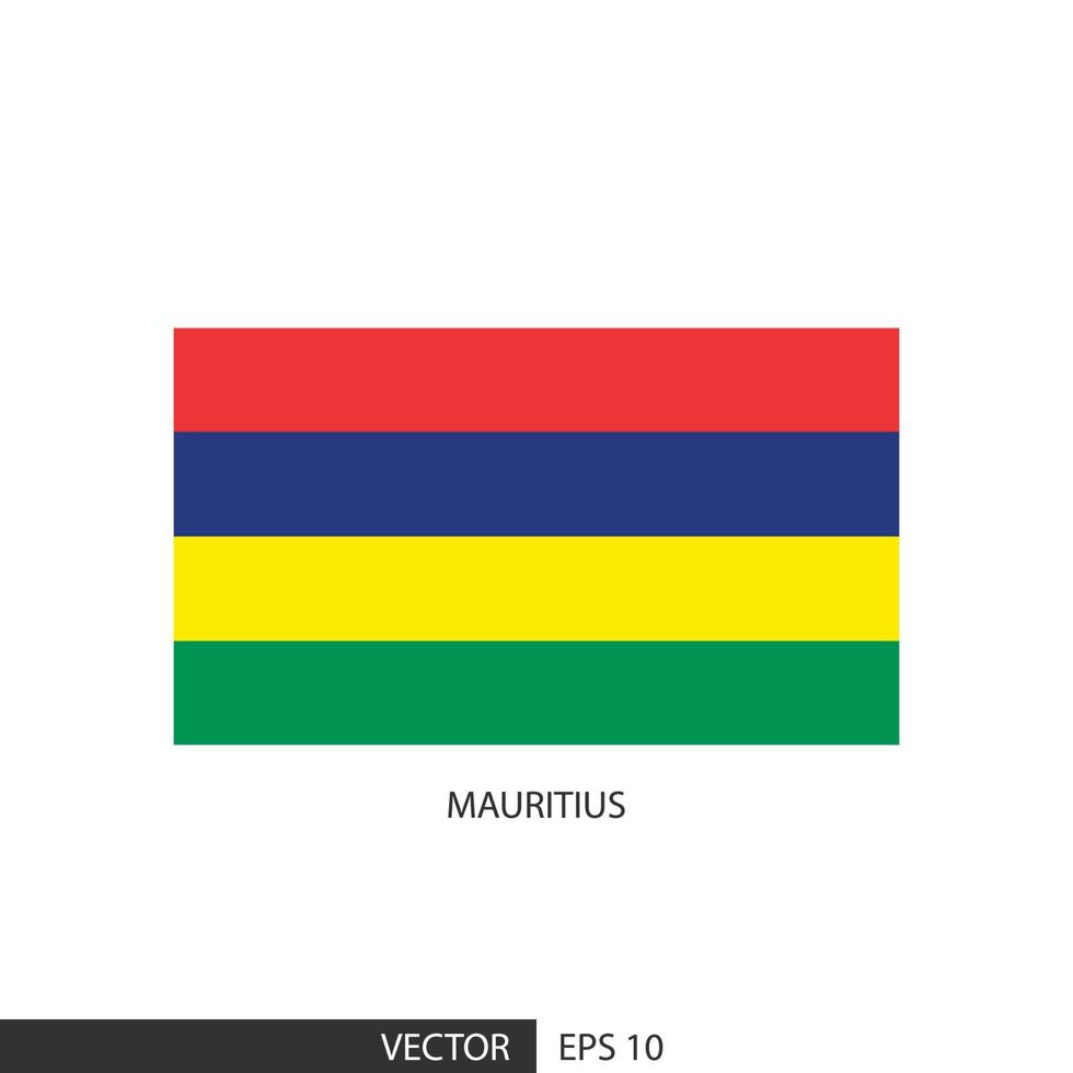 mauritius fyrkant flagga på vit bakgrund och specificera är vektor eps10.