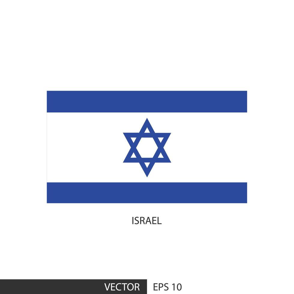 israel-quadratische flagge auf weißem hintergrund und angeben ist vektor eps10.