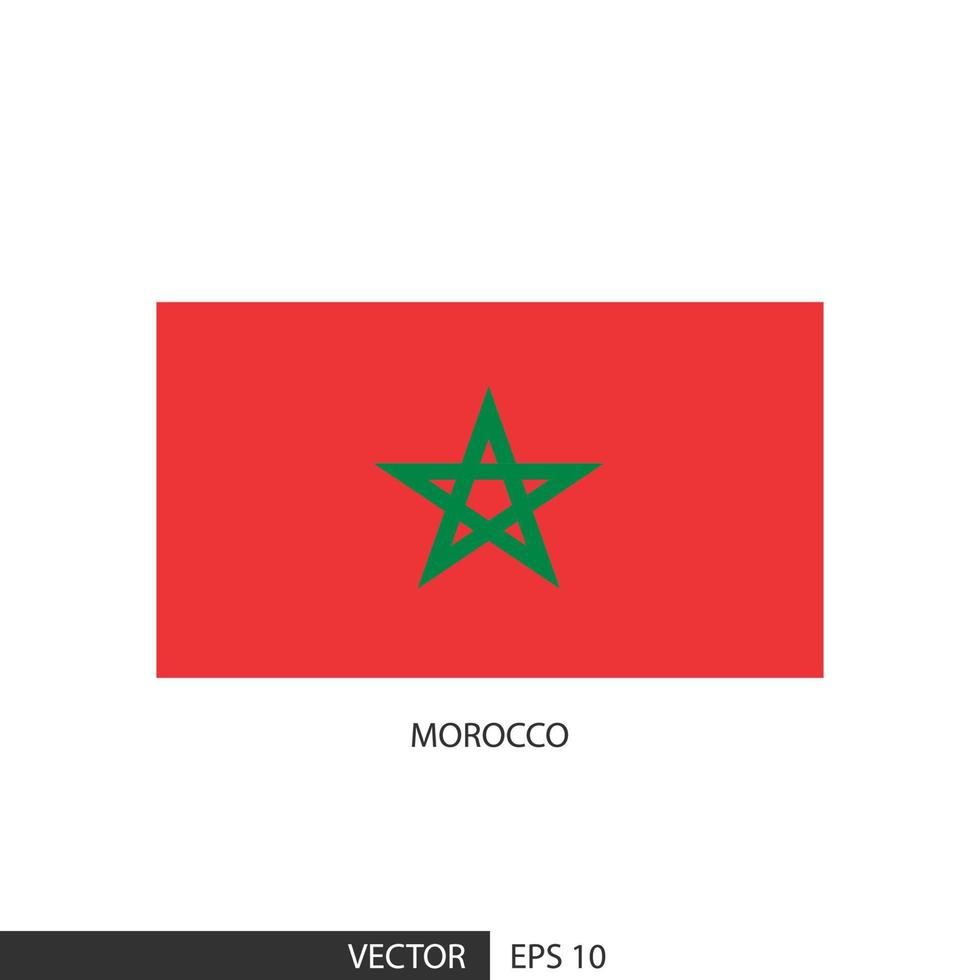 marokko quadratische flagge auf weißem hintergrund und angeben ist vektor eps10.
