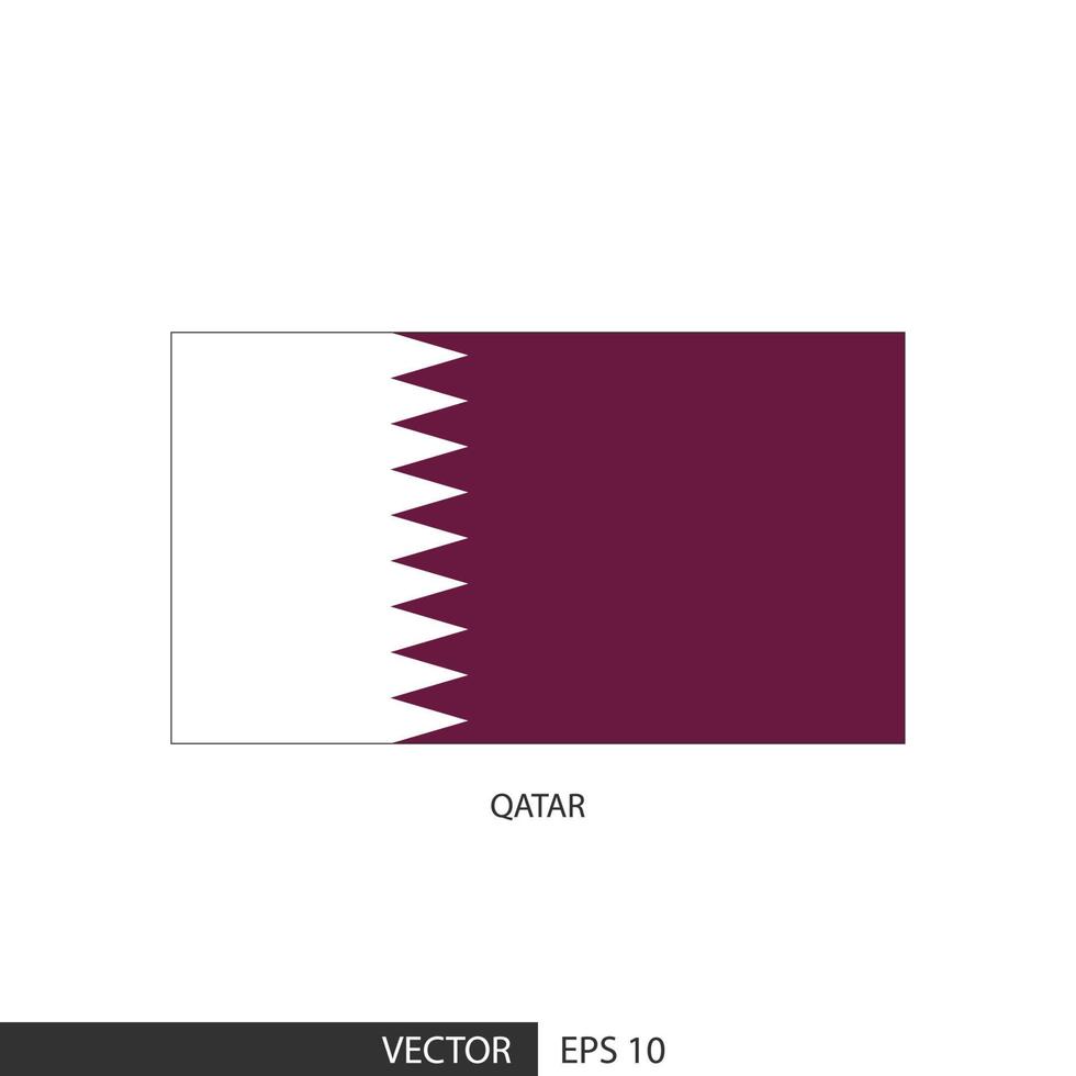 qatar square flag auf weißem hintergrund und angeben ist vektor eps10.