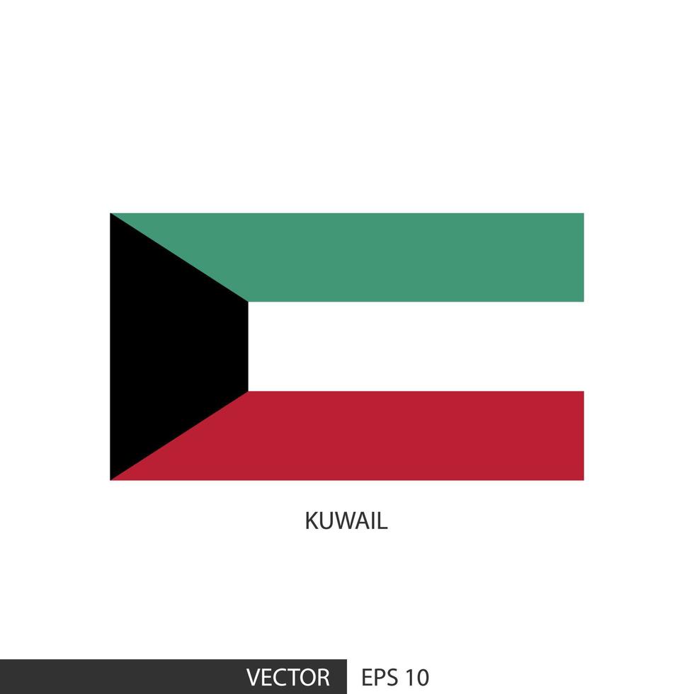 Kuwait quadratische Flagge auf weißem Hintergrund und angeben, ist Vektor eps10.