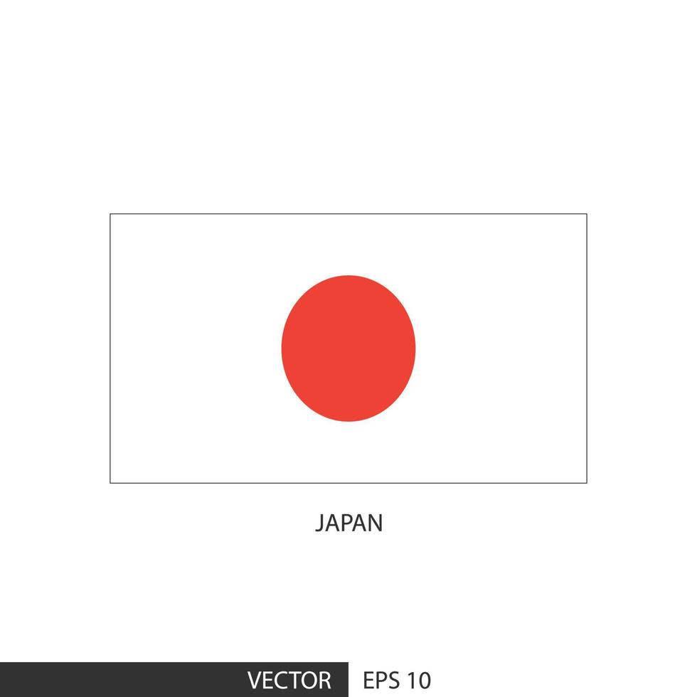 japan fyrkant flagga på vit bakgrund och specificera är vektor eps10.
