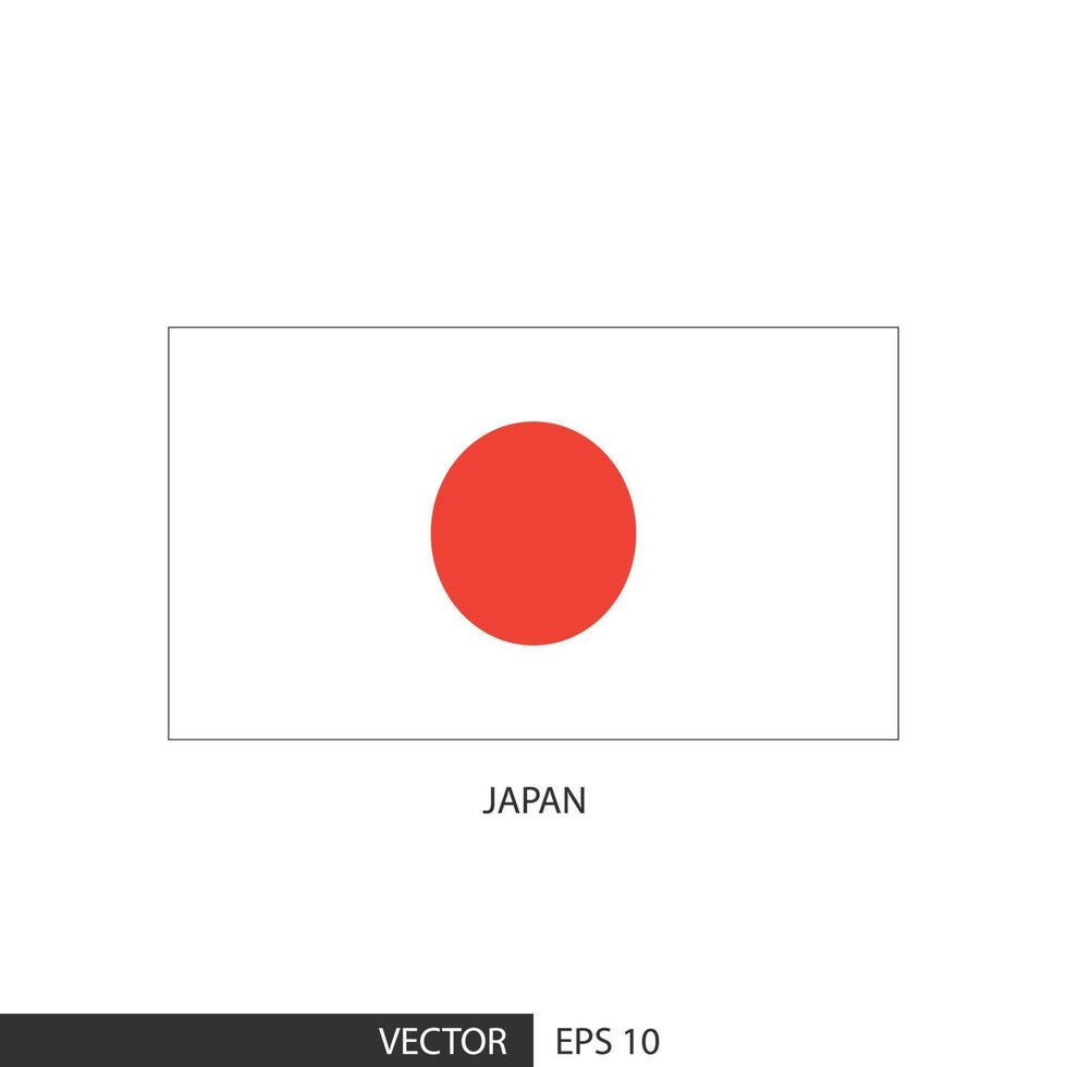 japan quadratische flagge auf weißem hintergrund und angeben ist vektor eps10.