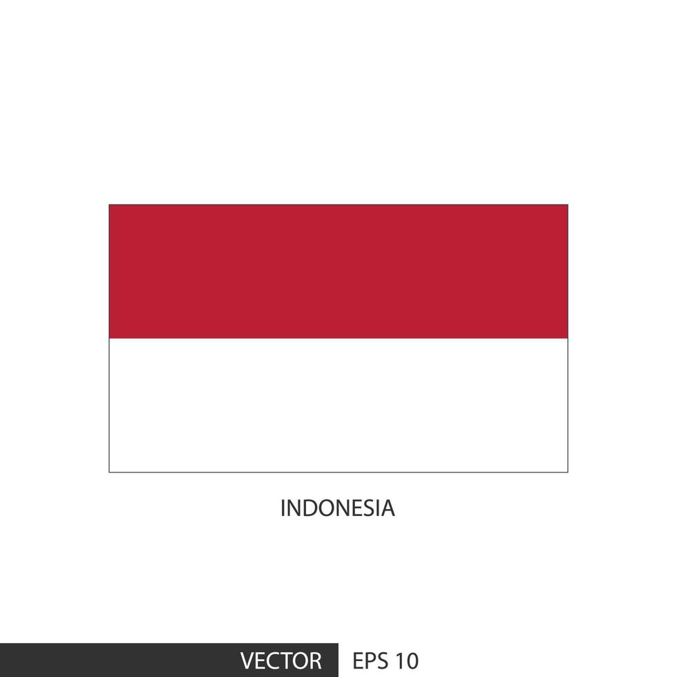 indonesien fyrkant flagga på vit bakgrund och specificera är vektor eps10.