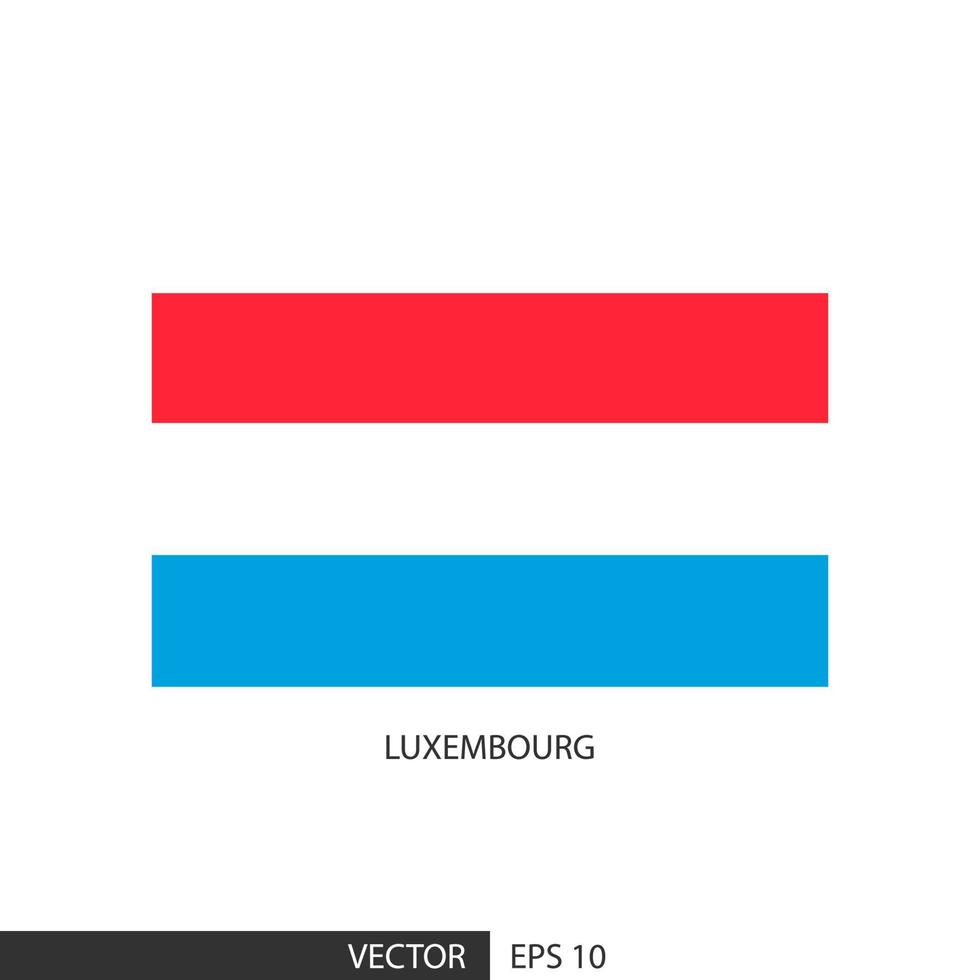 Luxemburg-Quadrat-Flagge auf weißem Hintergrund und Angabe ist Vektor eps10.