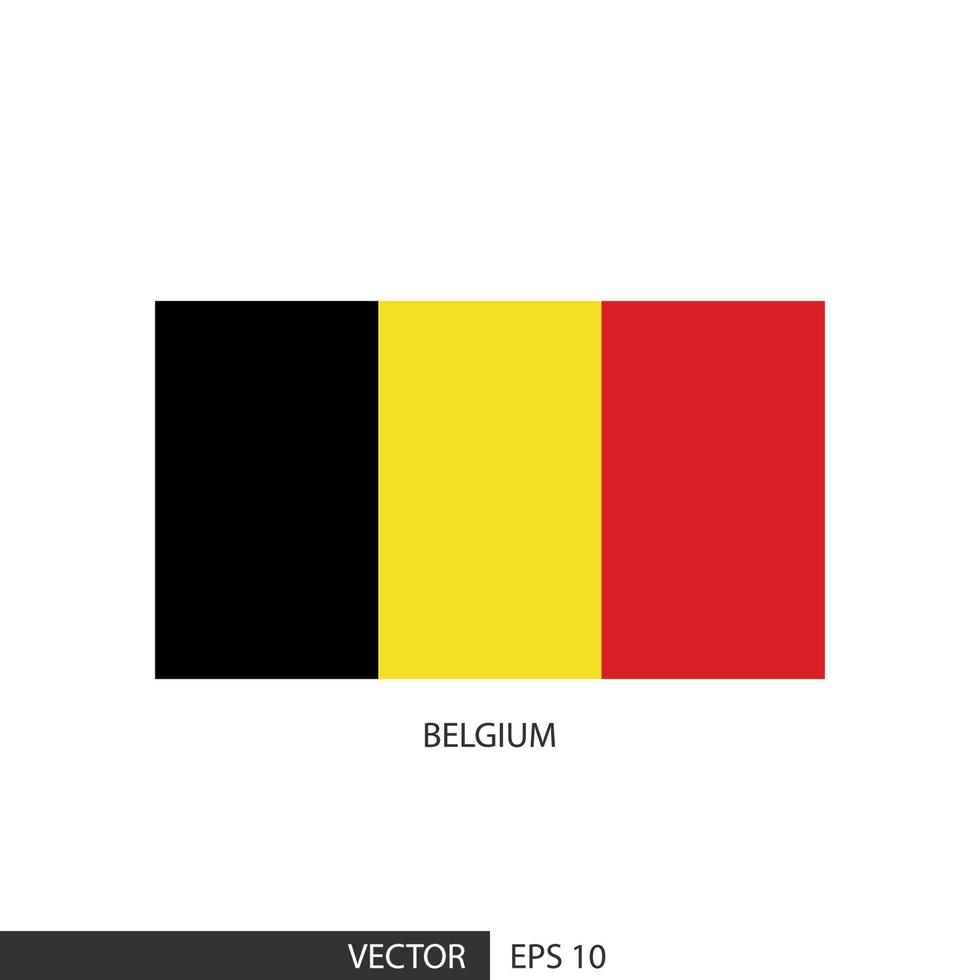 Belgien quadratische Flagge auf weißem Hintergrund und angeben, ist Vektor eps10.