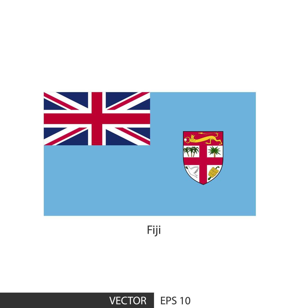 fiji fyrkant flagga på vit bakgrund och specificera är vektor eps10.