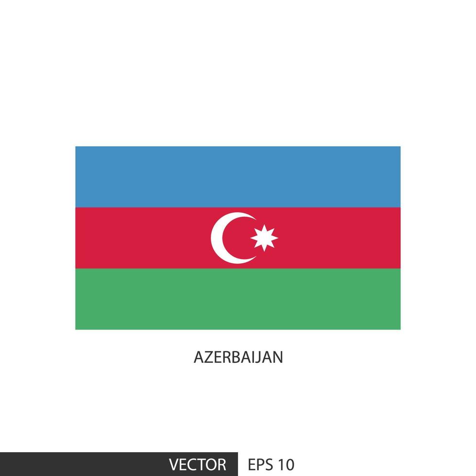 azerbajdzjan fyrkant flagga på vit bakgrund och specificera är vektor eps10.