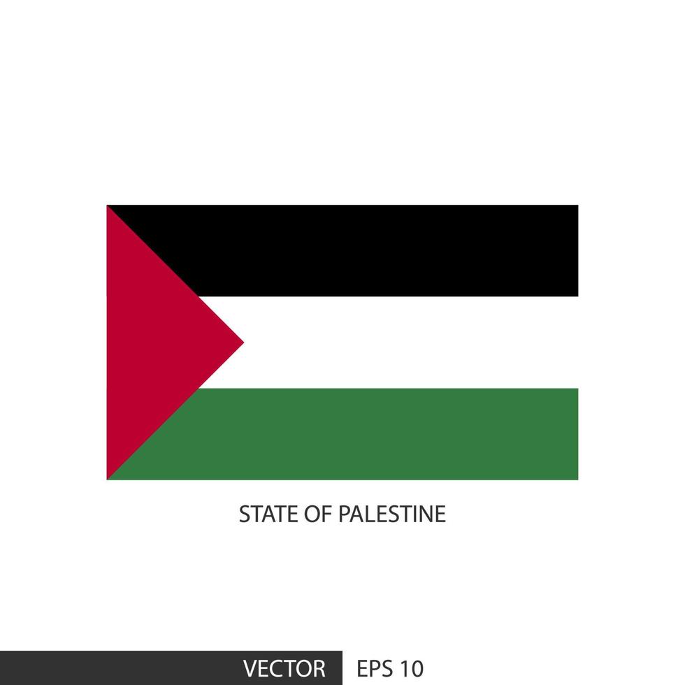 stat av palestina fyrkant flagga på vit bakgrund och specificera är vektor eps10.