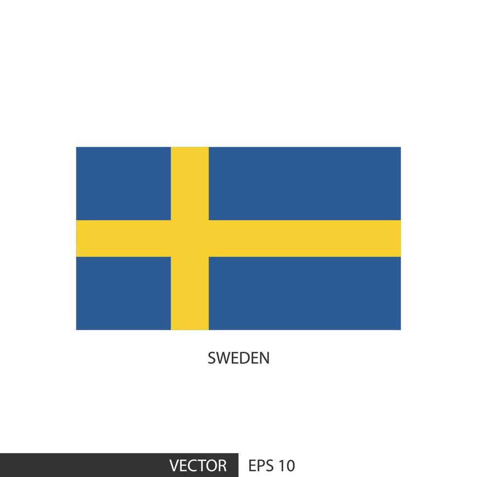 Schweden quadratische Flagge auf weißem Hintergrund und angeben ist Vektor eps10.