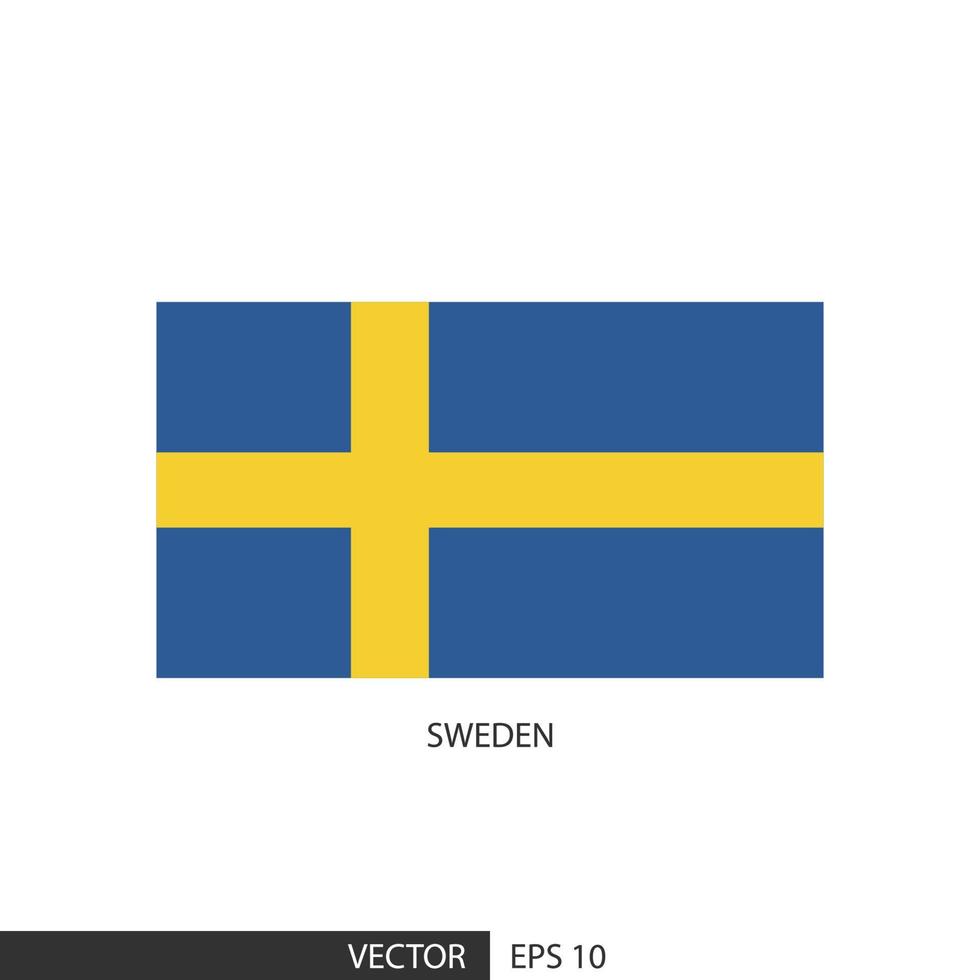 Sverige fyrkant flagga på vit bakgrund och specificera är vektor eps10.