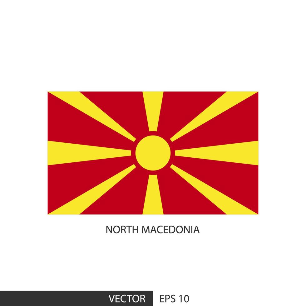 norr macedonia fyrkant flagga på vit bakgrund och specificera är vektor eps10.