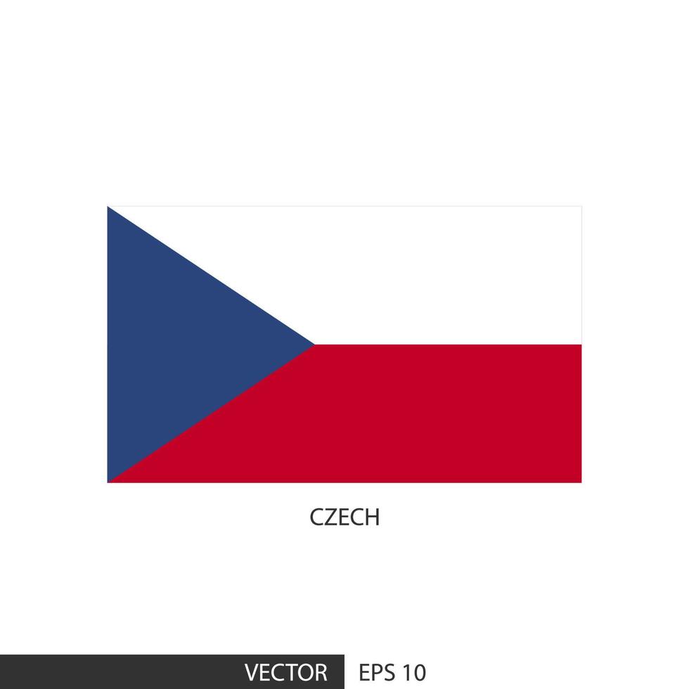 Tschechische quadratische Flagge auf weißem Hintergrund und angeben, ist Vektor eps10.