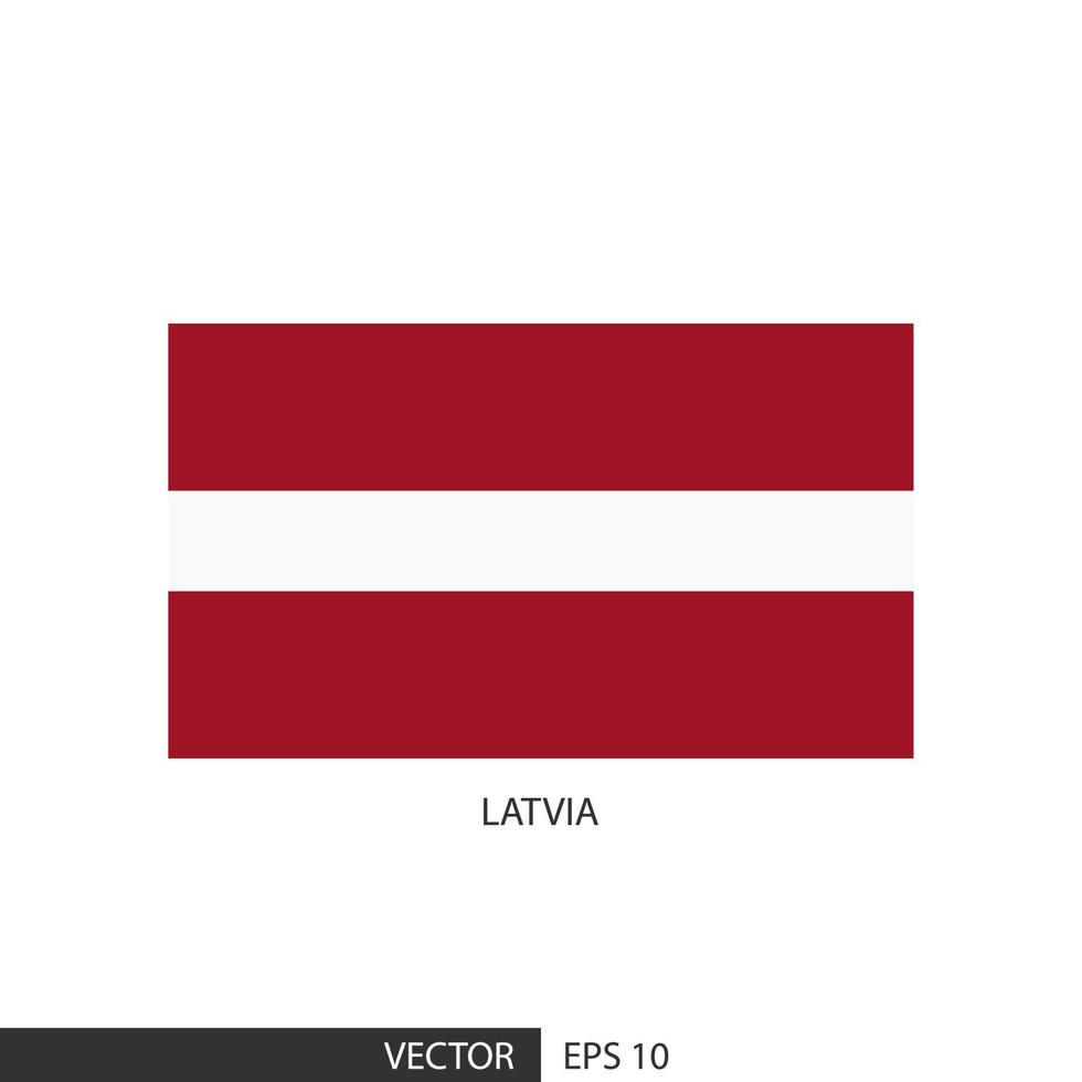 lettland-quadratische flagge auf weißem hintergrund und angeben ist vektor eps10.