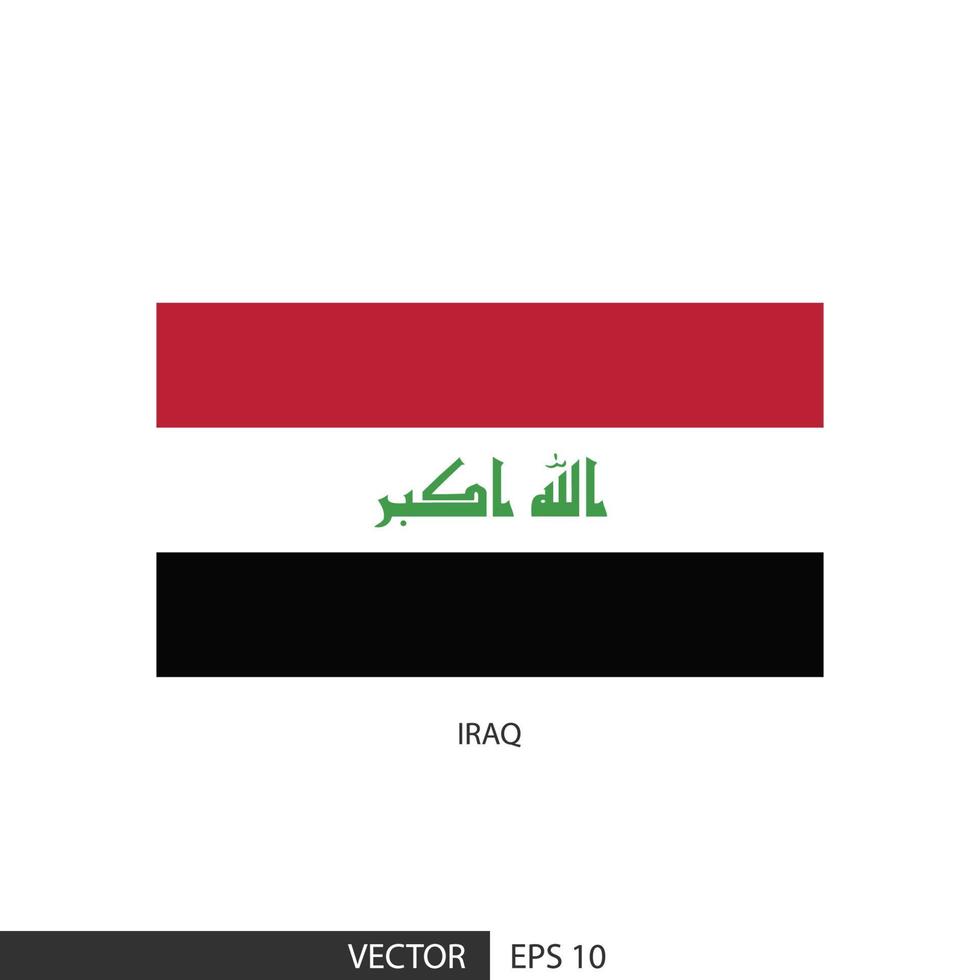 irak-quadratische flagge auf weißem hintergrund und angeben ist vektor eps10.