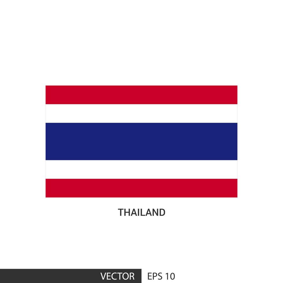 thailand fyrkant flagga på vit bakgrund och specificera är vektor eps10.