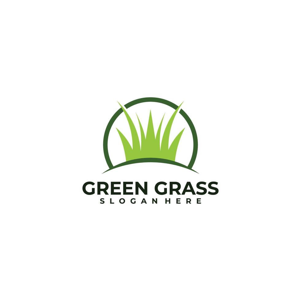 gräs logotyp ikon vektor design mall