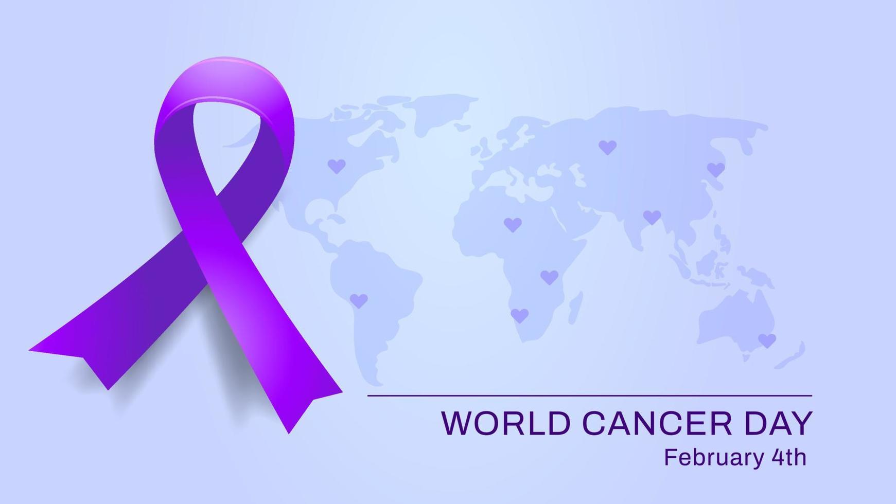 värld cancer dag illustration med lila rosett band. baner mall vektor