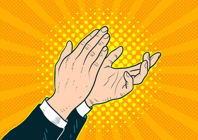 Popart Hands Clapping Vector