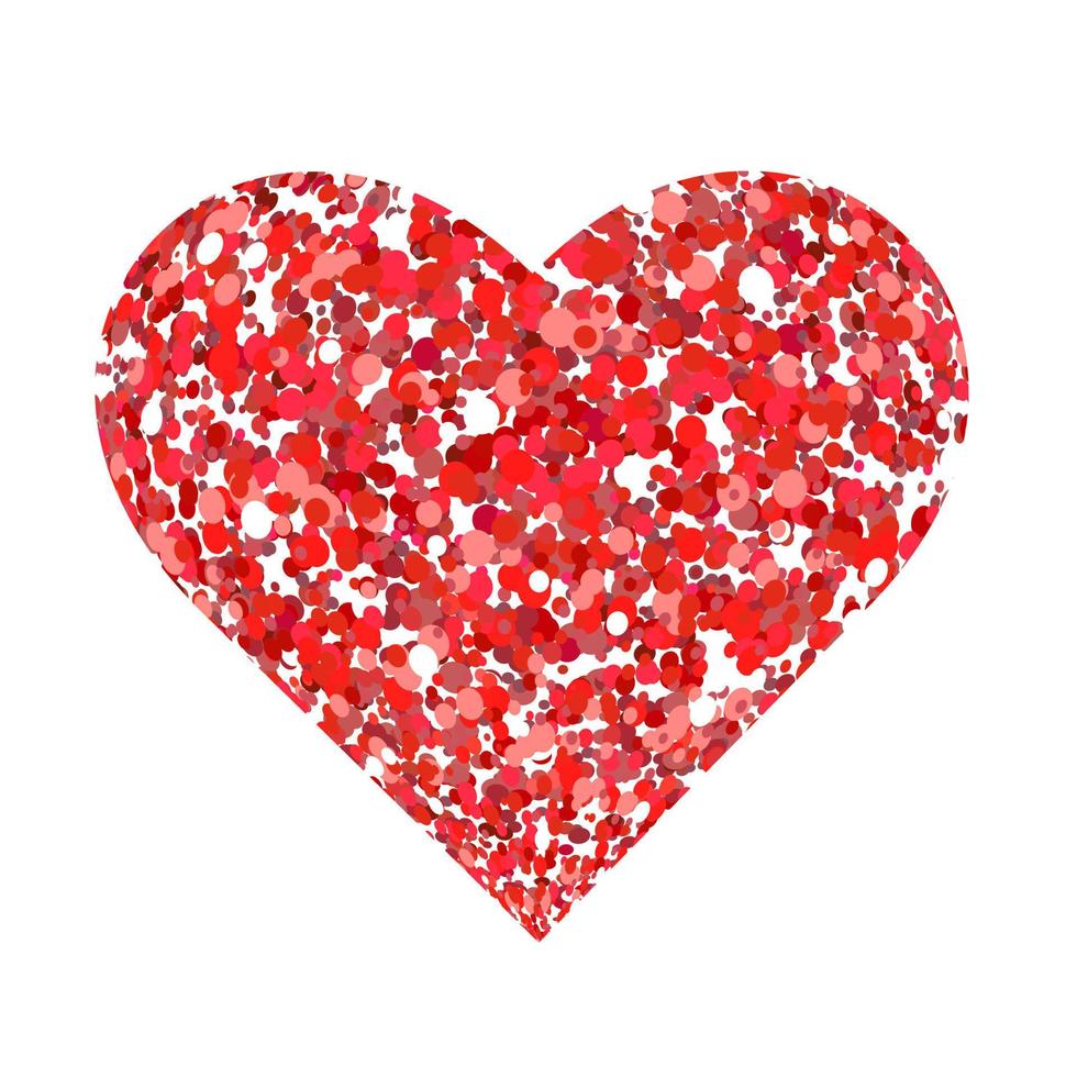 rotes glitzerndes Herzzeichen funkelt isoliert auf weißem Hintergrund. Valentinstag-Symbol. Ideal für Valentins- und Muttertagskarten, Hochzeitseinladungen, Partyplakate und Flyer vektor