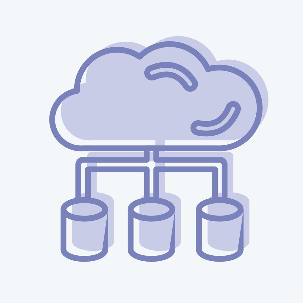 Symbol große Daten. im Zusammenhang mit dem Symbol für maschinelles Lernen. zweifarbiger Stil. einfaches Design editierbar. einfache Abbildung. einfache Vektorsymbole vektor