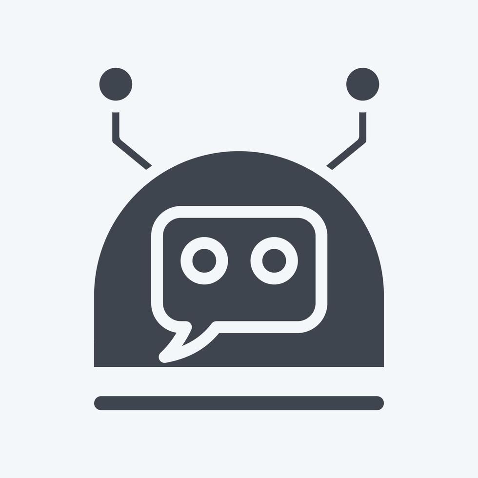 Symbol-Chatbot. im Zusammenhang mit dem Symbol für maschinelles Lernen. Glyphen-Stil. einfaches Design editierbar. einfache Abbildung. einfache Vektorsymbole vektor