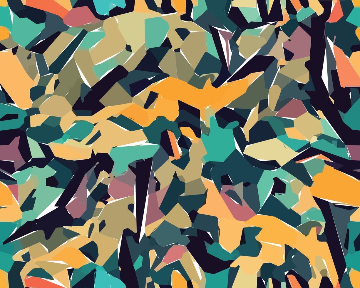 buntes Camouflage-Safari-Muster. illustration für tapeten, stoffe, verpackungen, postkarten, grußkarten, hochzeitseinladungen, banner, web. vektor