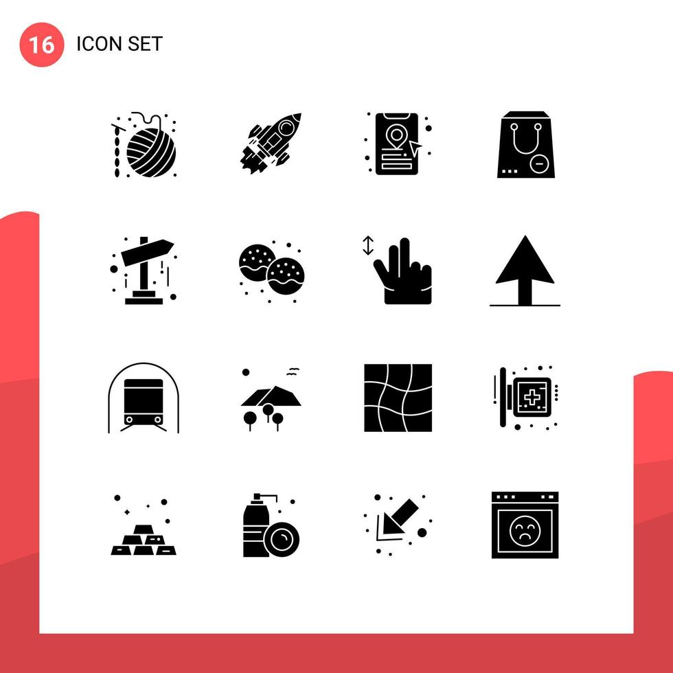 16 universell fast glyf tecken symboler av paket e lansera handel uppkopplad cab bokning redigerbar vektor design element