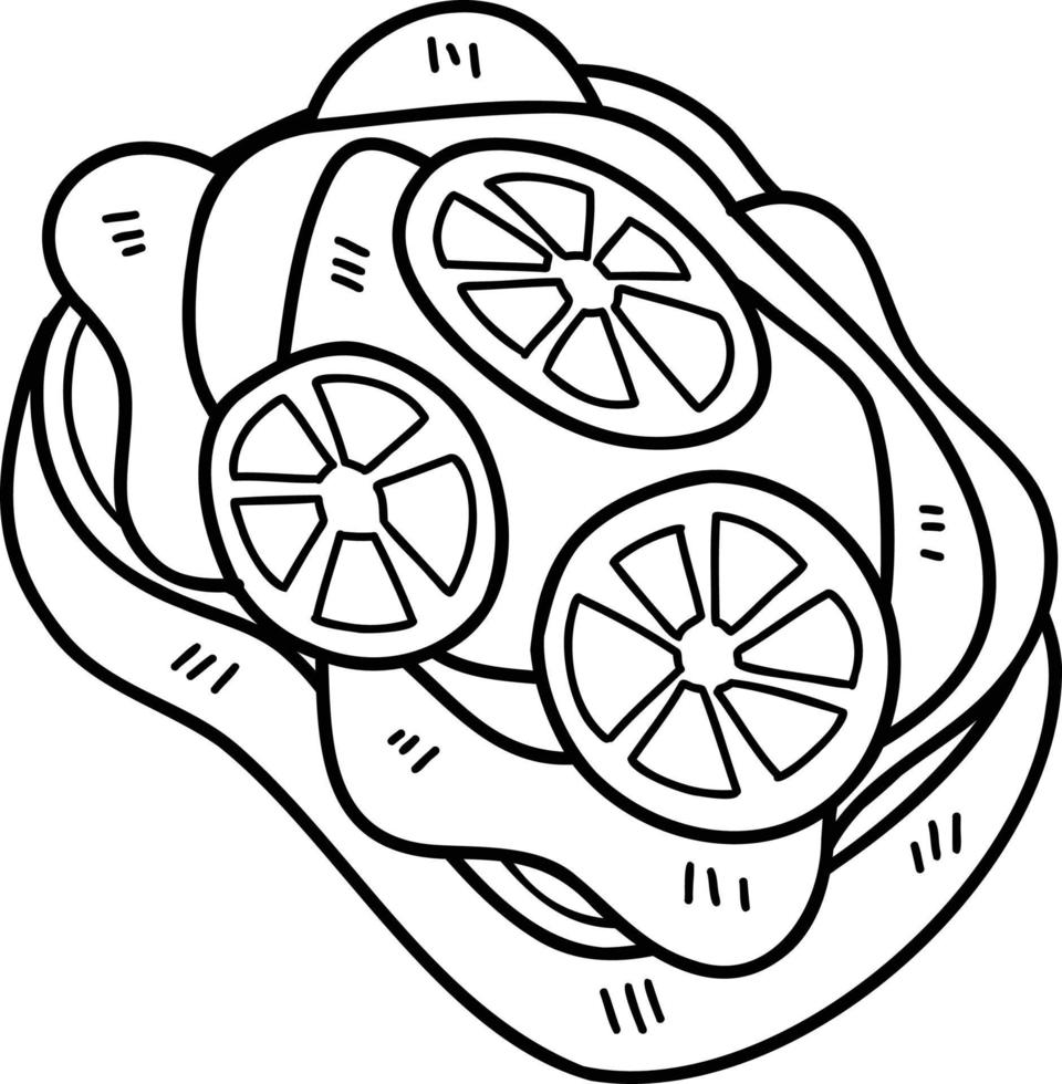 hand dragen smörgås skivad illustration vektor