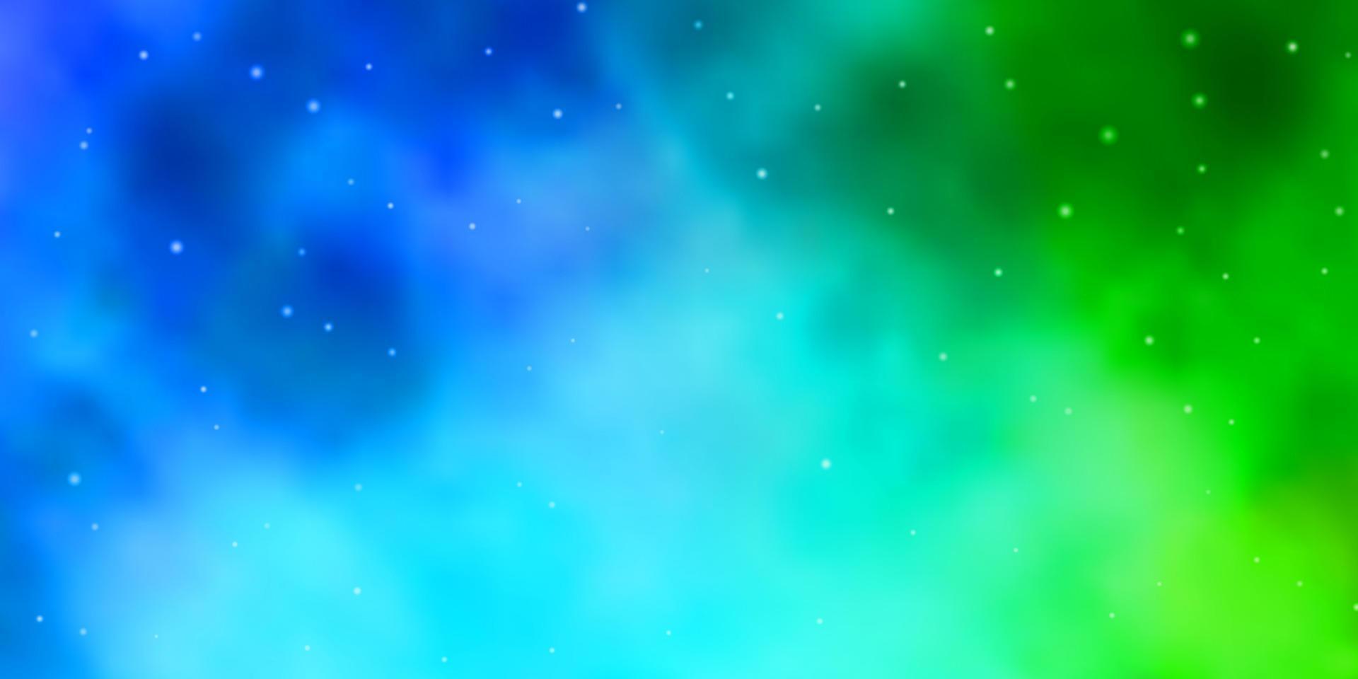 ljusblå, grön vektorlayout med ljusa stjärnor. vektor