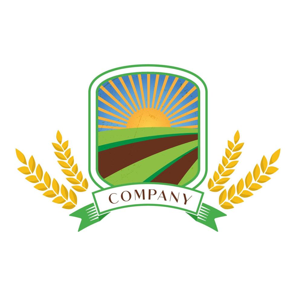 logotyp, jordbruks logotyp, växande gröda vektor