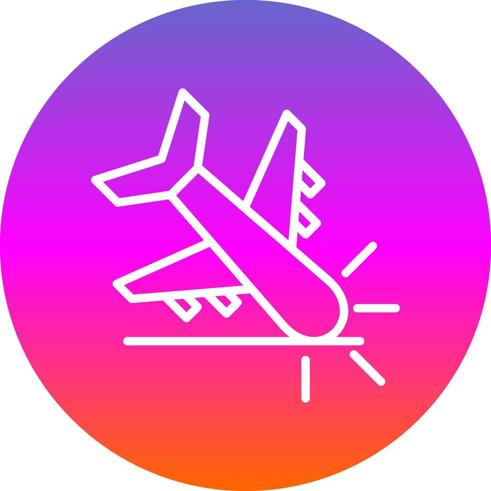 Flugzeugabsturz-Vektor-Icon-Design vektor