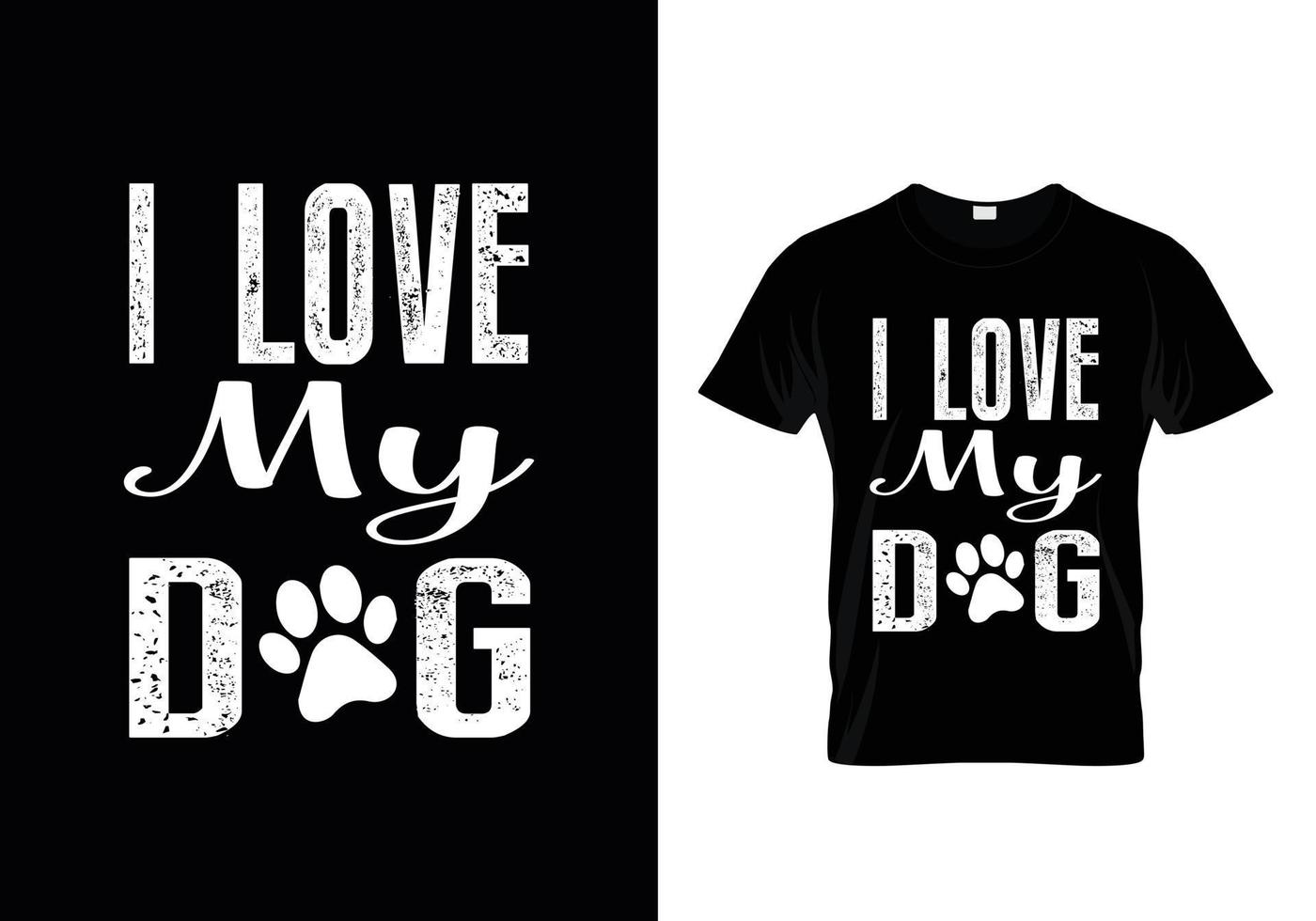 Hunde-T-Shirt-Design. Pfotendesign für Hundeliebhaber. Sprichwort - mein Hund findet mich toll. vektor